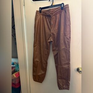 Nine West Women’s Brown Coated Joggers Sz L
